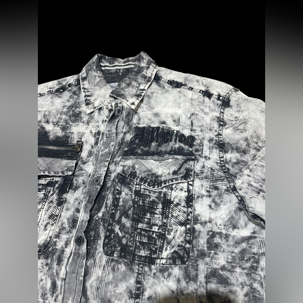 Affliction Black and White Men's Shirt M - Picture 4 of 8